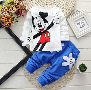 Miki Mouse Cute Long Sleeved T-shirt Tops + Pants